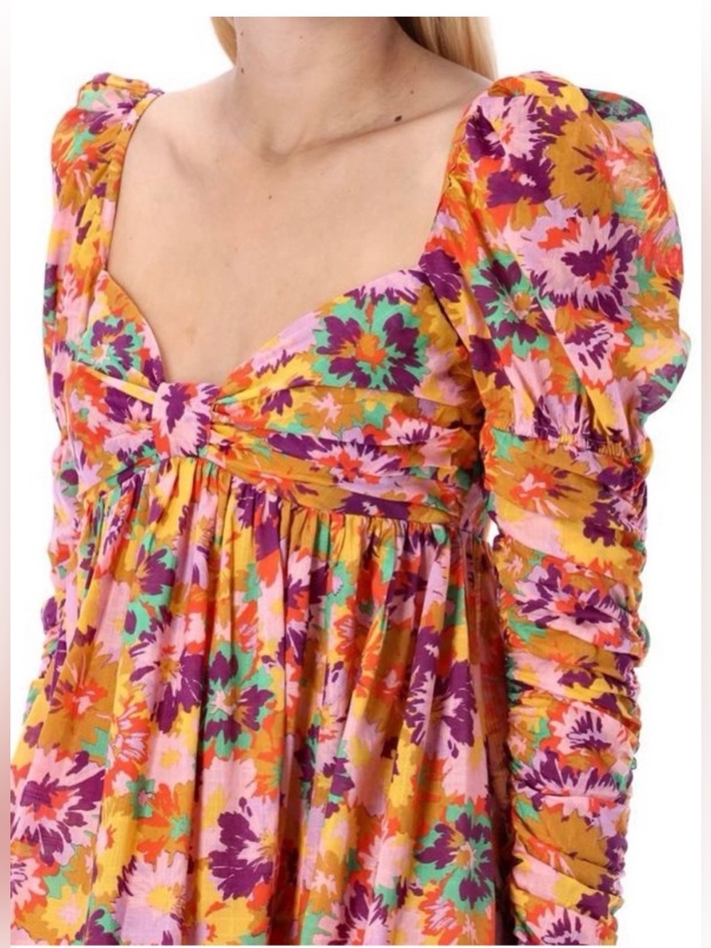 ZIMMERMANN Ruched floral print cotton voile mini - Picture 4 of 11